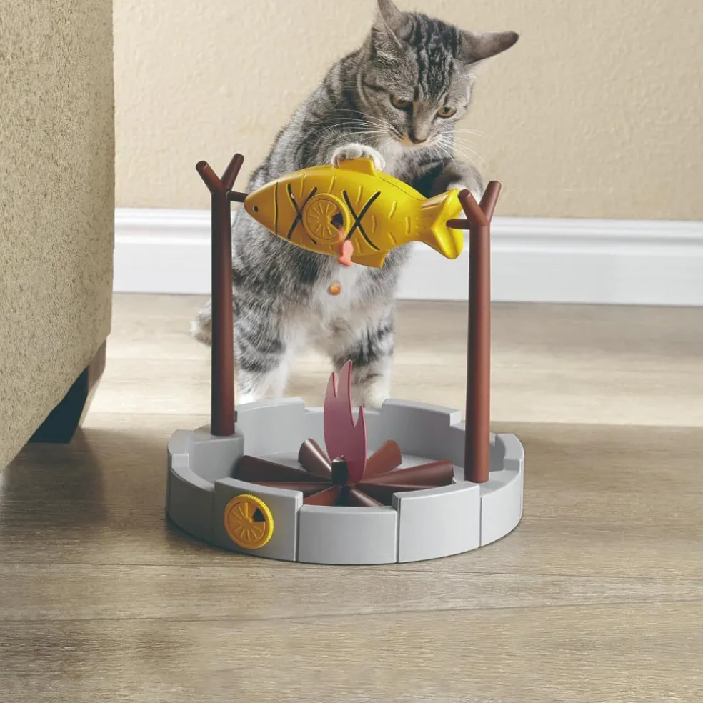 PetPals Grilled Fish Interactive Treat Toy for Cats
