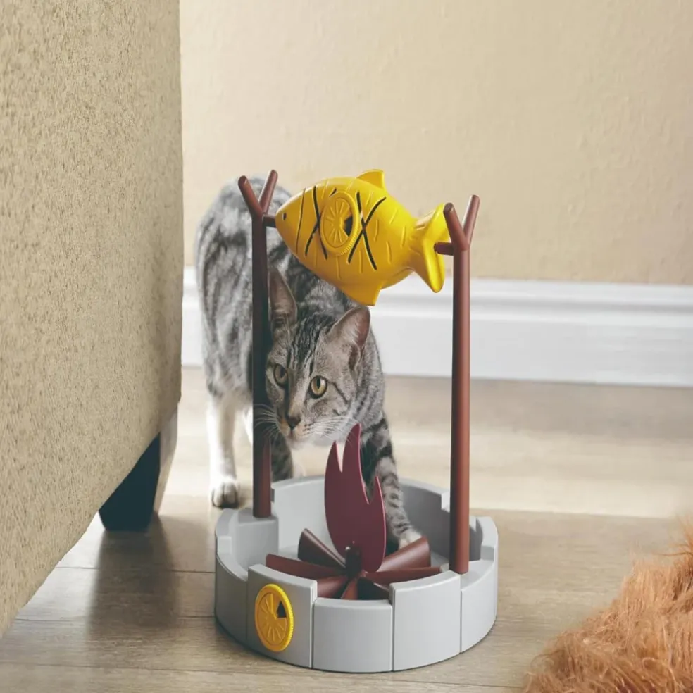 PetPals Grilled Fish Interactive Treat Toy for Cats