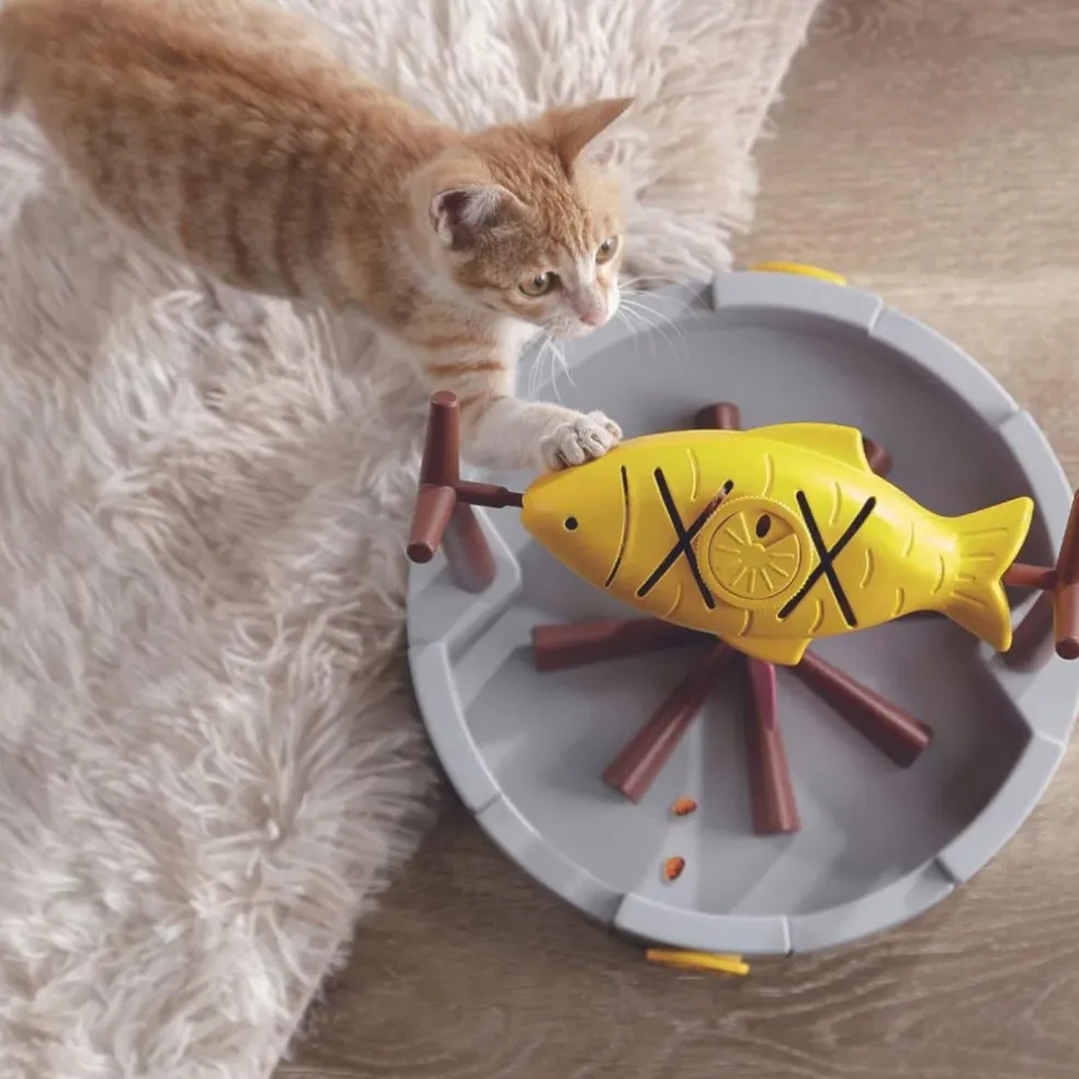 PetPals Grilled Fish Interactive Treat Toy for Cats