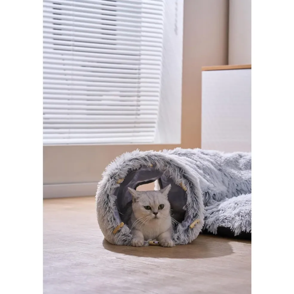 PetPals Khione Interactive Tunnel Toy For Cats - Grey