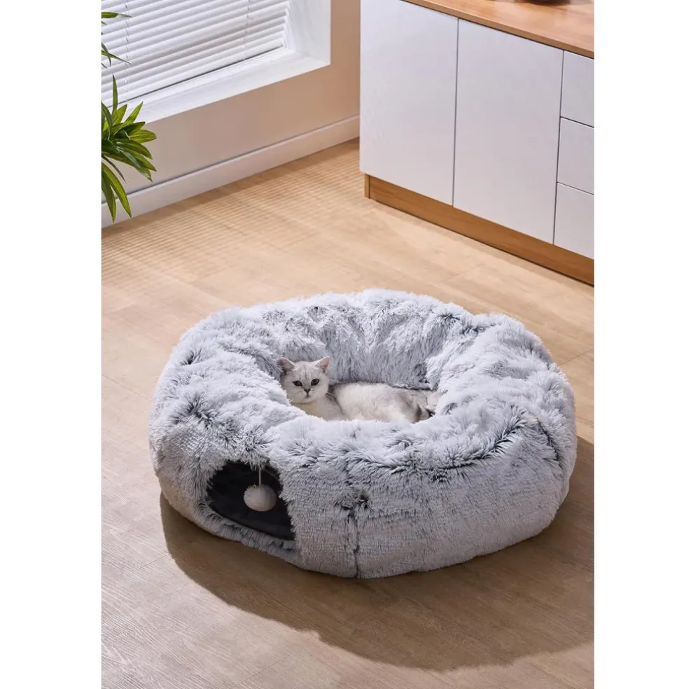 PetPals Khione Interactive Tunnel Toy For Cats - Grey