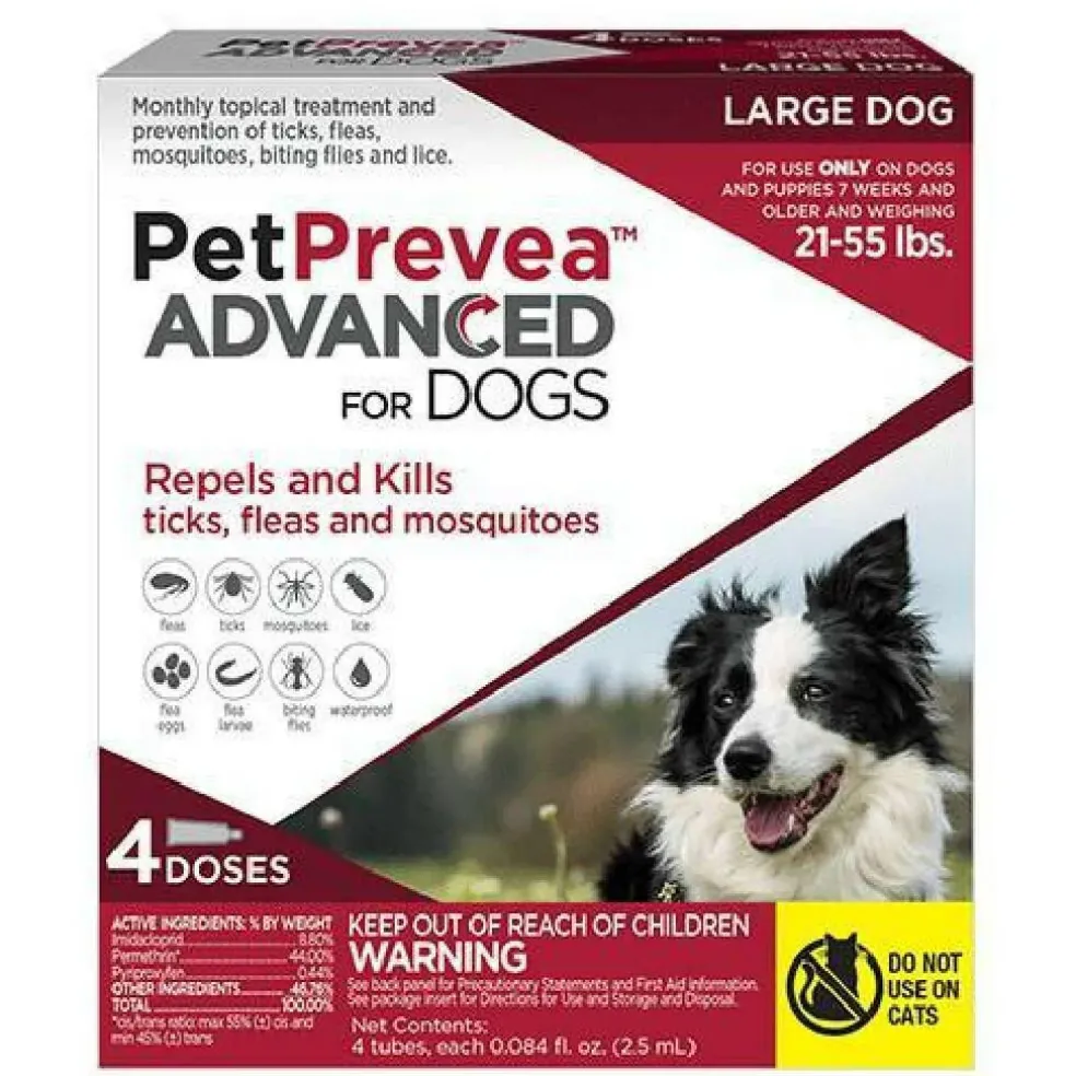 PetPrevea Advanced Topical Treatment for Dogs 21-55 lbs (4 doses)