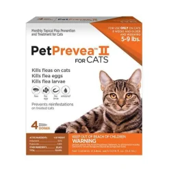 PetPrevea II Flea Tick Topical Treatment for Cats 5-9 lbs (4 doses)