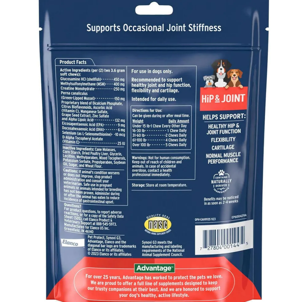 Pet Protect Hip & Joint Synovi G3 for Dogs, Chicken Flavor