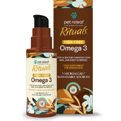 Pet Releaf Rituals Fish-Free Omega-3 Food Supplement for Dogs & Cats, 2-oz