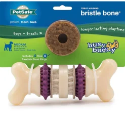 Petsafe Busy Buddy Bristle Bone Treat Dispenser Dog Chew Toy