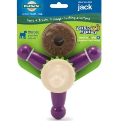 Petsafe Busy Buddy Jack Treat Dispenser Dog Chew Toy, Purple/White