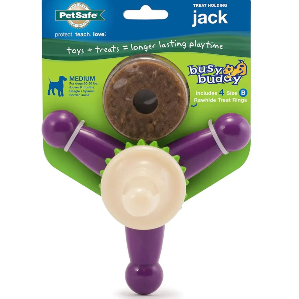 Petsafe Busy Buddy Jack Treat Dispenser Dog Chew Toy, Purple/White