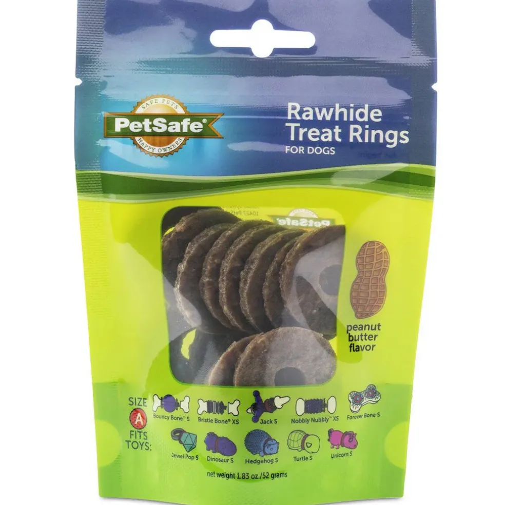 Petsafe Busy Buddy Natural Rawhide Peanut Butter Rings Dog Treats