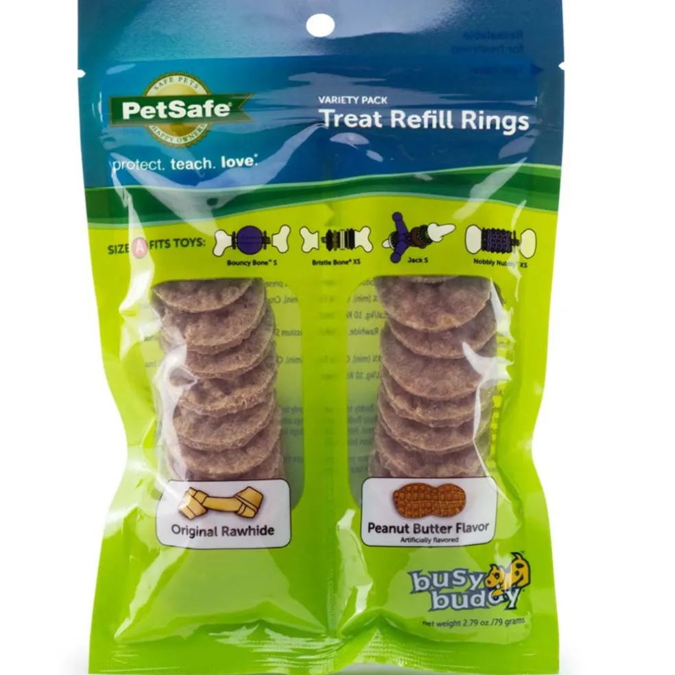 Petsafe Busy Buddy Peanut Butter & Rawhide Variety Pack Refill Rings Dog Treat