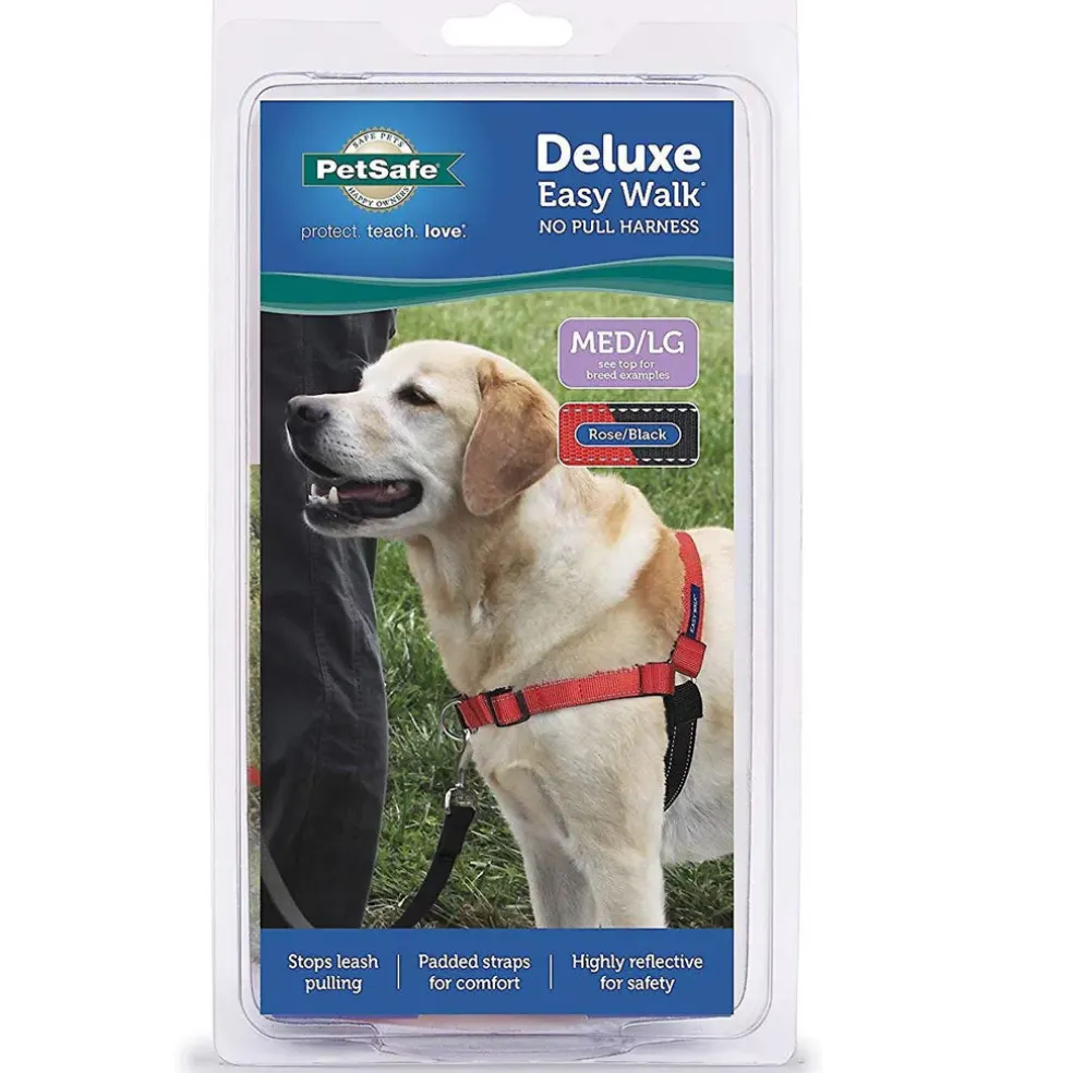 PetSafe Deluxe Easy Walk No Pull Dog Harness, Rose/Black