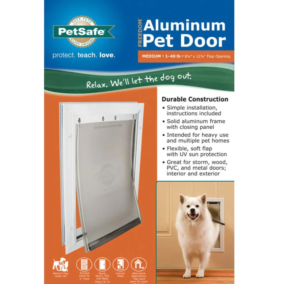 PetSafe Freedom Aluminum Pet Door for Dogs & Cats, White