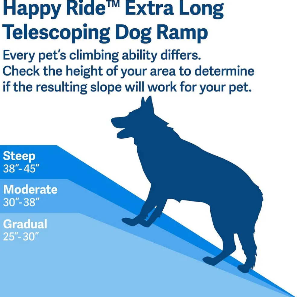 PetSafe Happy Ride Telescoping Dog Car Ramp, Grey, X-Large