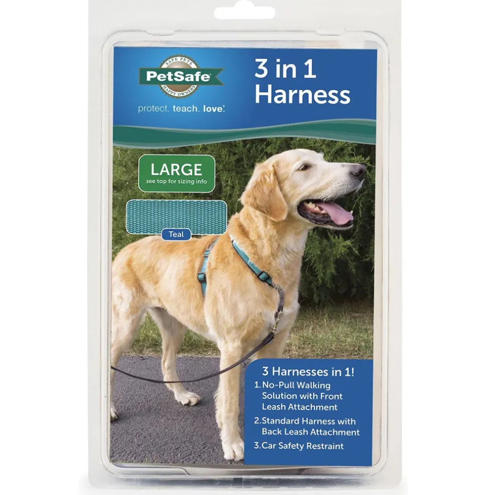 PetSafe 3-in-1 Dog Harness with Car Control Strap, Teal