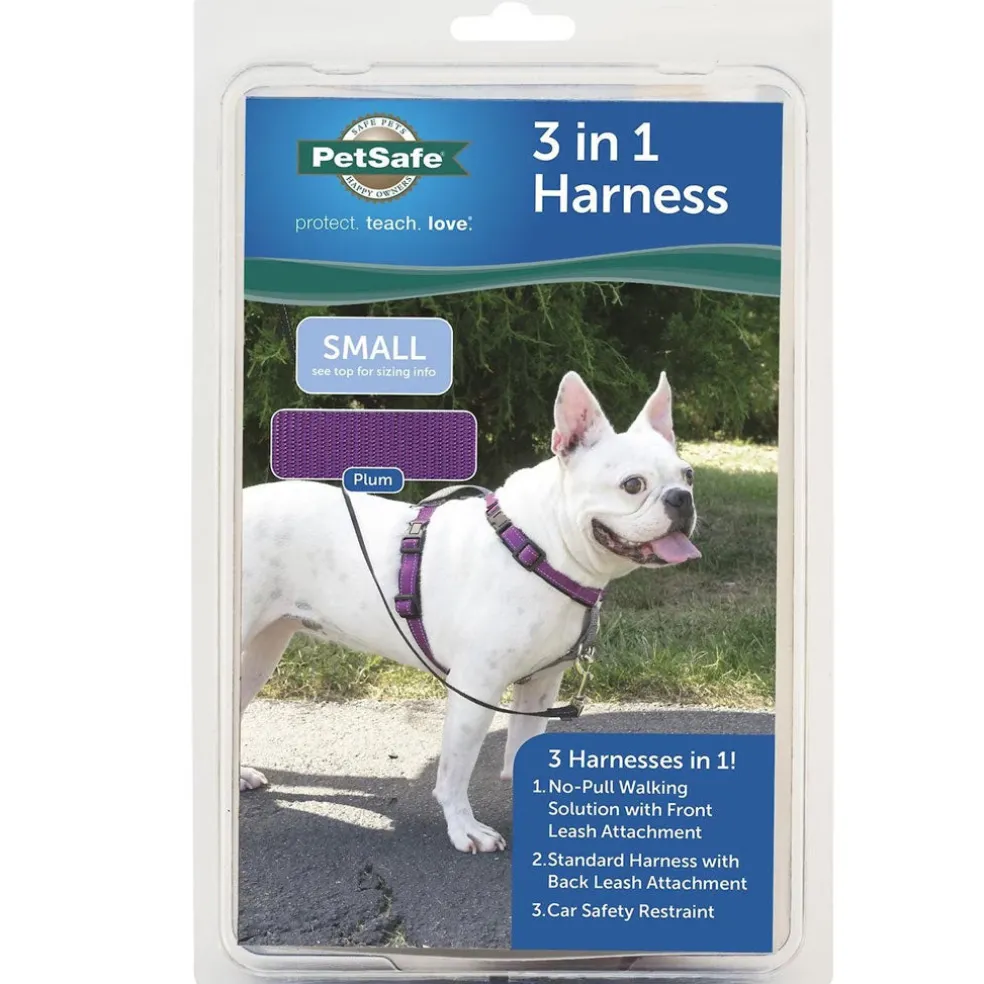 PetSafe 3-in-1 Dog Harness with Car Control Strap, Plum