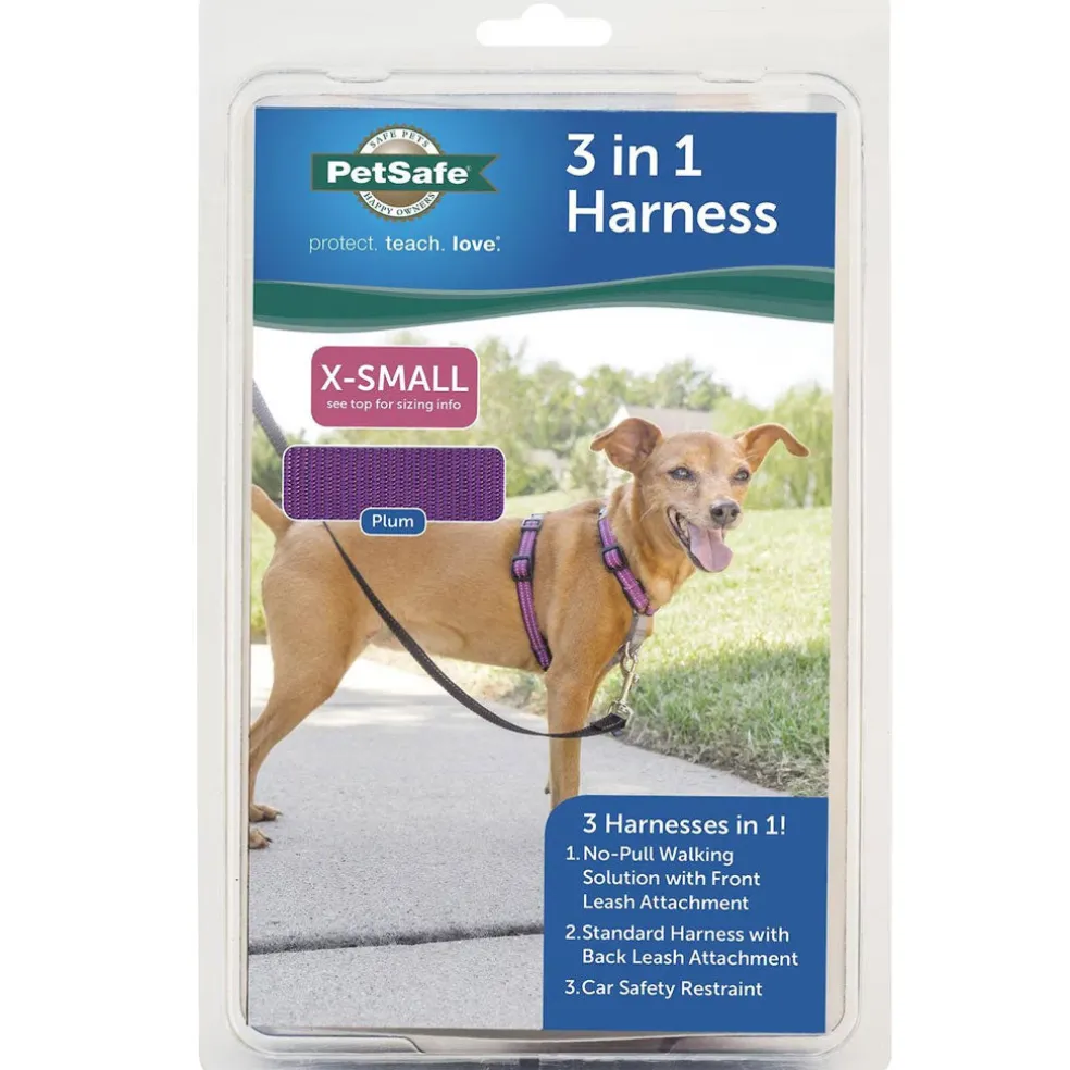 PetSafe 3-in-1 Dog Harness with Car Control Strap, Plum