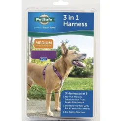 PetSafe 3-in-1 Dog Harness with Car Control Strap, Plum