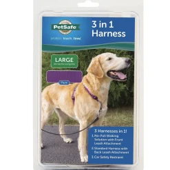 PetSafe 3-in-1 Dog Harness with Car Control Strap, Plum