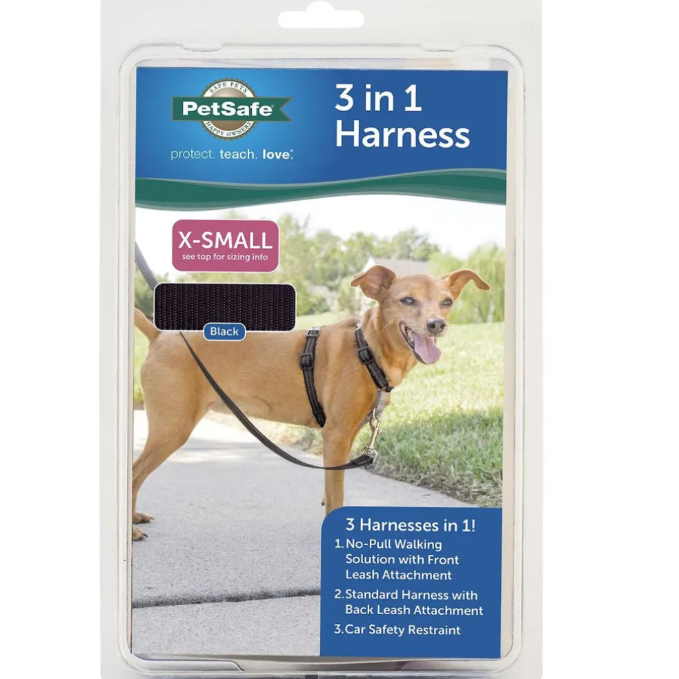 PetSafe 3-in-1 Dog Harness with Car Control Strap, Black