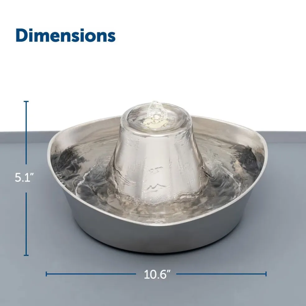 PetSafe Seaside Stainless Steel Water Fountain, 60-oz