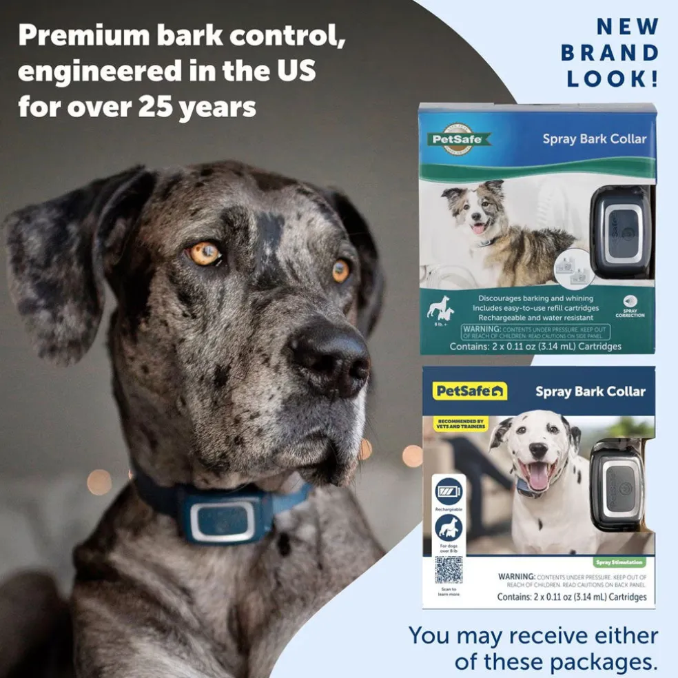 PetSafe Water Resistant Rechargeable Spray Dog Bark Collar with Disposable Spray Cartridges