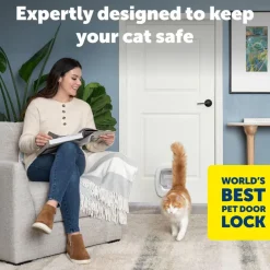 PetSafe 4-Way Locking Plastic Big Cat Door, White