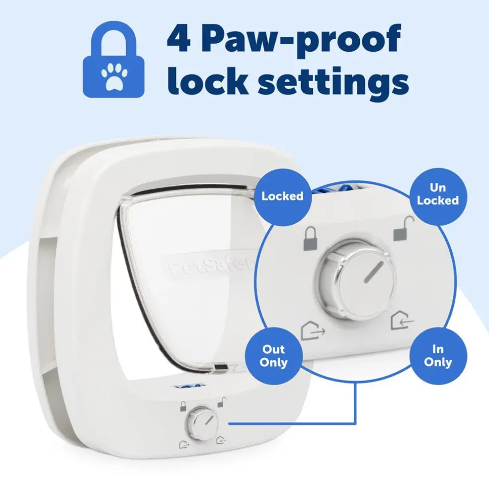PetSafe 4-Way Locking Plastic Big Cat Door, White