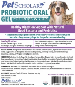 Pet Scholars Probiotic Oral Gel for Dogs & Cats