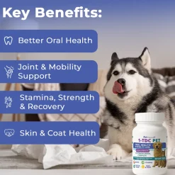 Pet Scholars 1-TDC Dental and Joint Health Softgel Supplement for Dogs and Cats