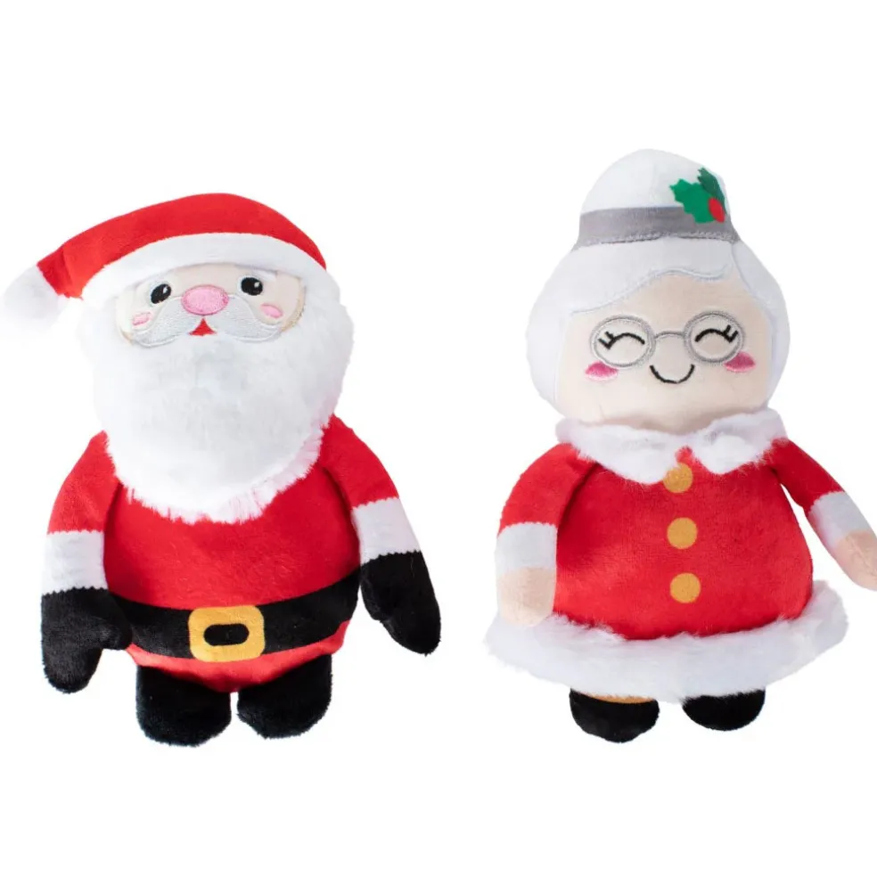 PetShop by Fringe Studio Mr. & Mrs. Santa Paws Plush Dog Toy Set, 2-piece