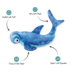 PetShop by Fringe Studio Nailed It Hammerhead Shark Plush Toy For Dogs