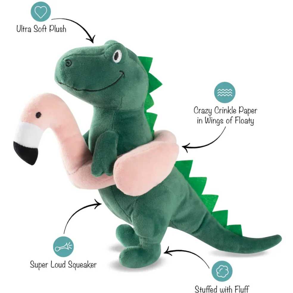 PetShop by Fringe Studio Pool Time Rex Dinosaur Plush Toy For Dogs