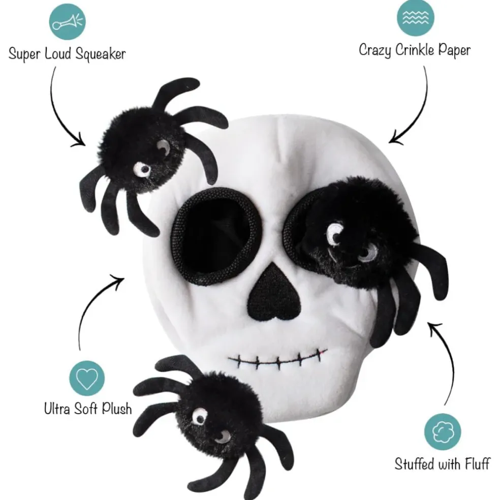 Petshop By Fringe Studio Skull w/ Spiders Hide & Seek Toy For Dogs