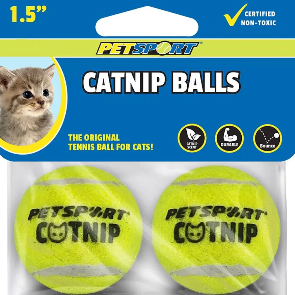 Petsport USA Catnip Balls Toys for Cats, 1.5", 2-pack