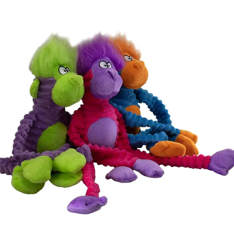 Petsport USA Momo Monkey Plush Dog Toy Assorted 14"