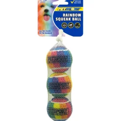 Petsport USA Rainbow Squeak Ball Dog Toy