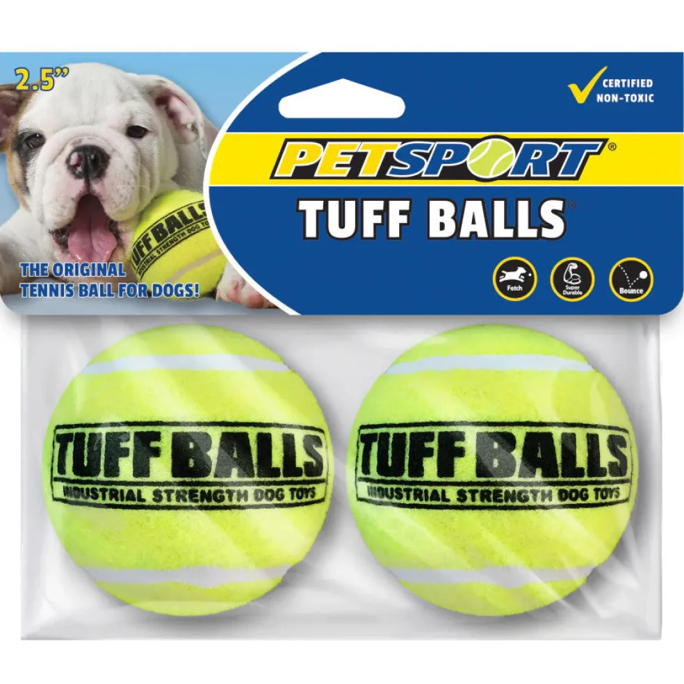 Petsport USA Tuff Balls Dog Toy Green, 2.5", 2-pack