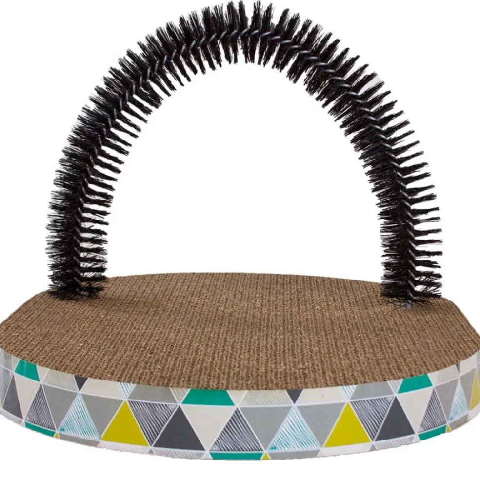 Petstages Scratch & Groom Scratch Pad & Grooming Brush Cat Toy, 1-count