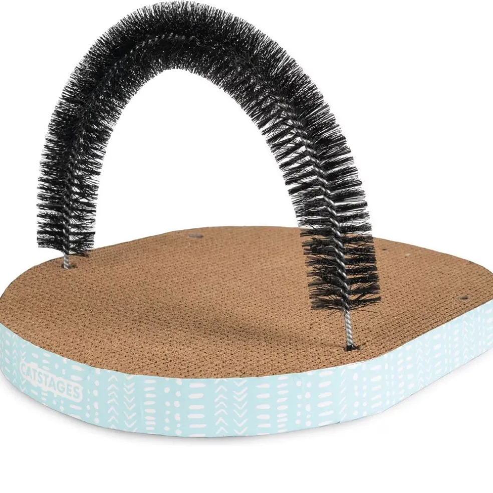 Petstages Scratch & Groom Scratch Pad & Grooming Brush Cat Toy, 1-count