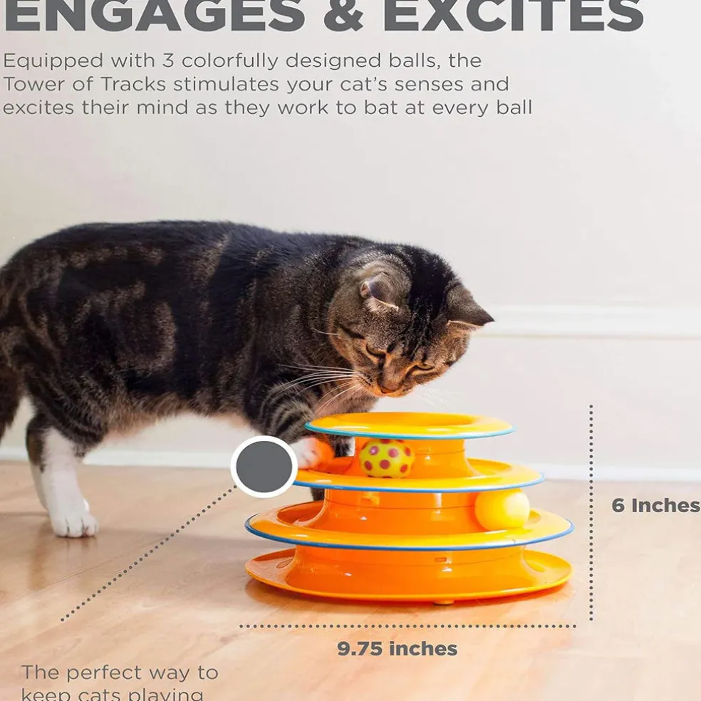 Petstages Tower of Tracks Cat Toy, Orange