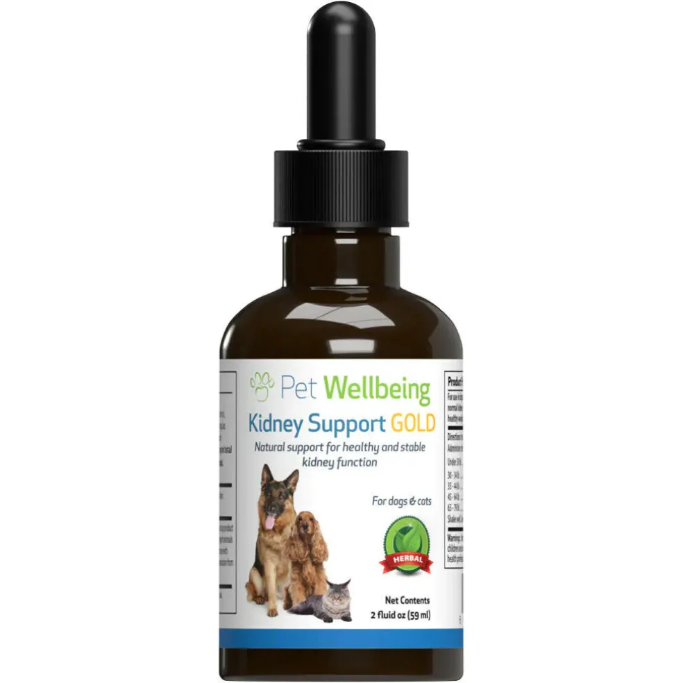 Pet Wellbeing Kidney Support Gold for Dogs & Cats
