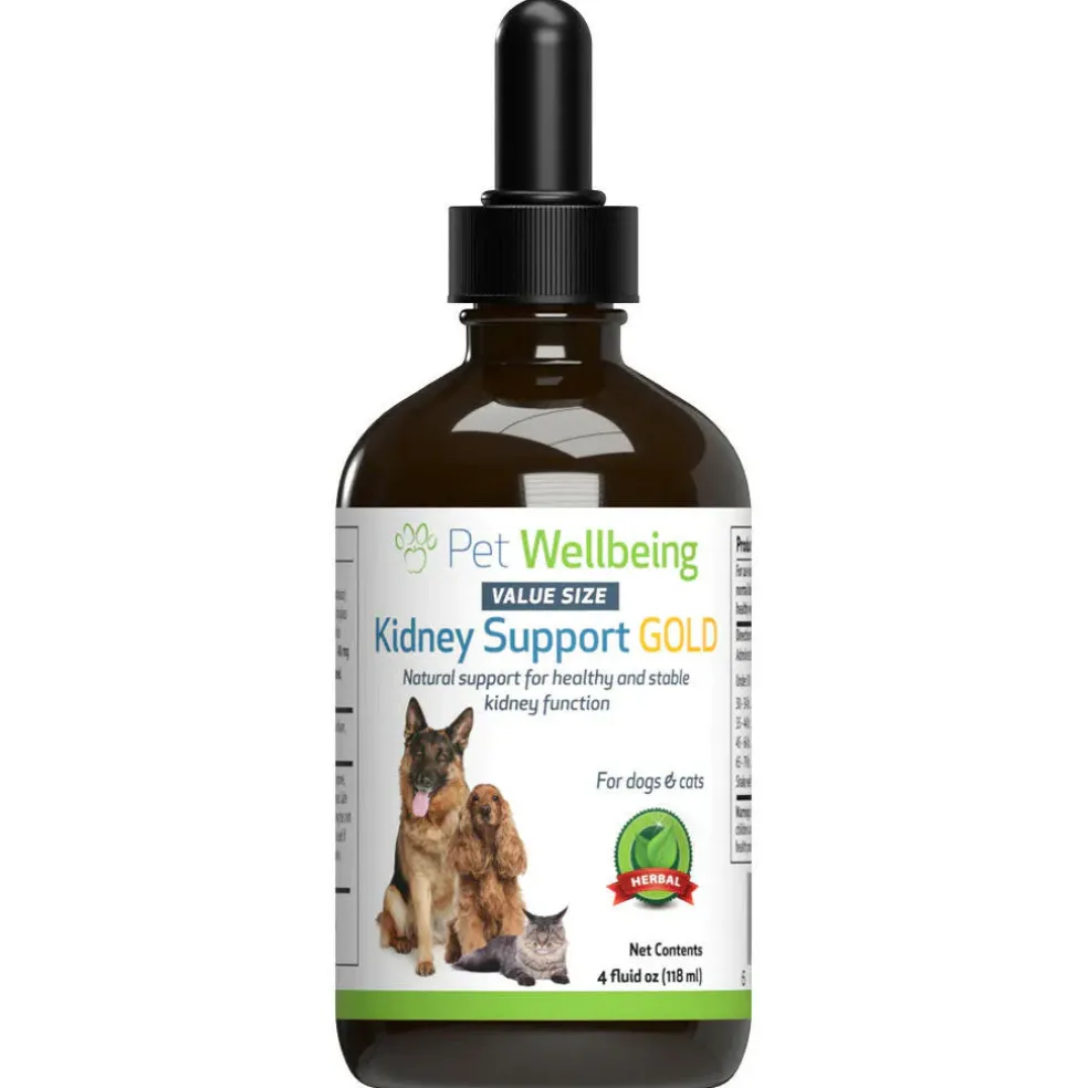 Pet Wellbeing Kidney Support Gold for Dogs & Cats