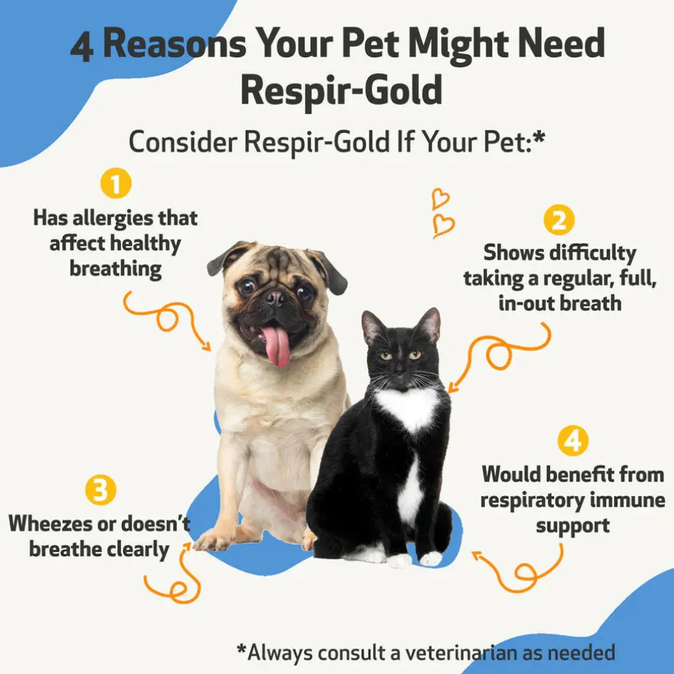 Pet Wellbeing Respir-Gold for Easy Breathing in Cats