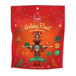 Plato Pet Treats Holiday Roast Small Bites Beef & Pumpkin Dog Treat, 3-oz