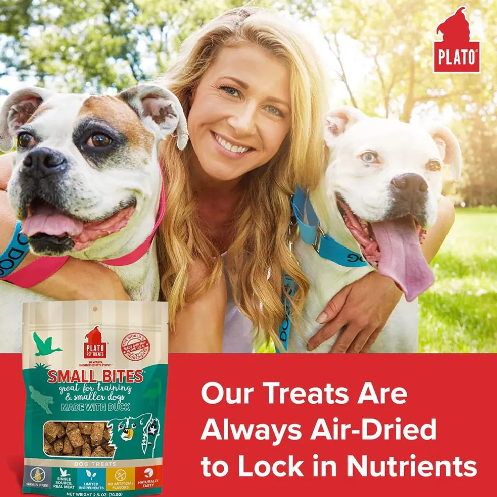 Plato Small Bites Grain-Free Duck Dogs Treats, 2-oz