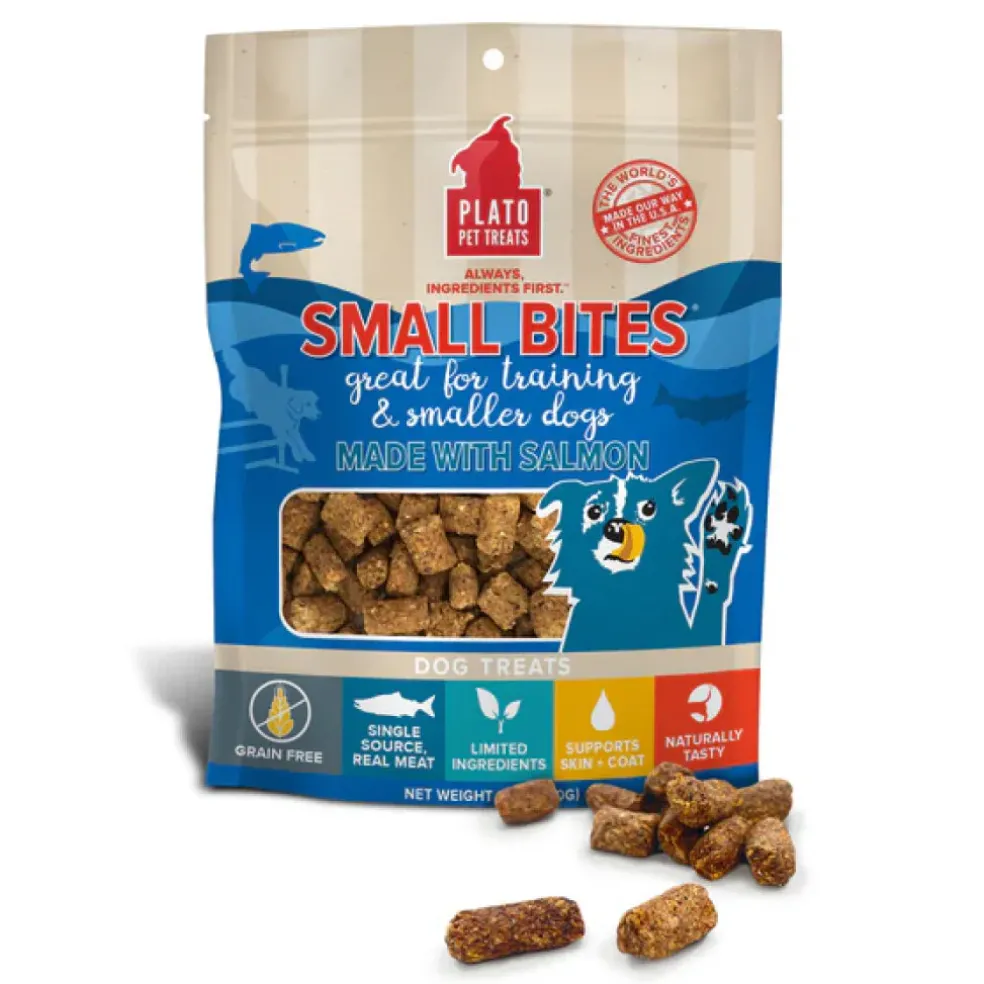 Plato Small Bites Grain-Free Salmon Treats for Dogs