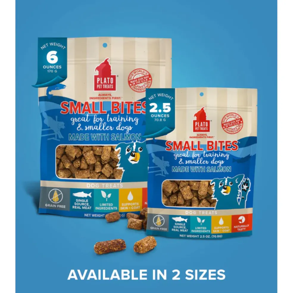 Plato Small Bites Grain-Free Salmon Treats for Dogs
