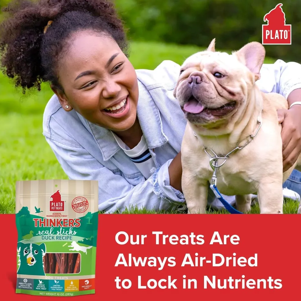 Plato Thinkes Real Duck Recipe Sticks Treats for Dogs
