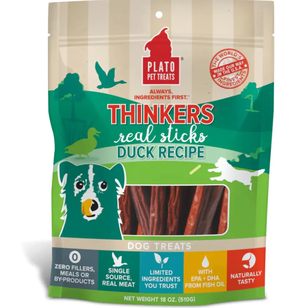 Plato Thinkes Real Duck Recipe Sticks Treats for Dogs
