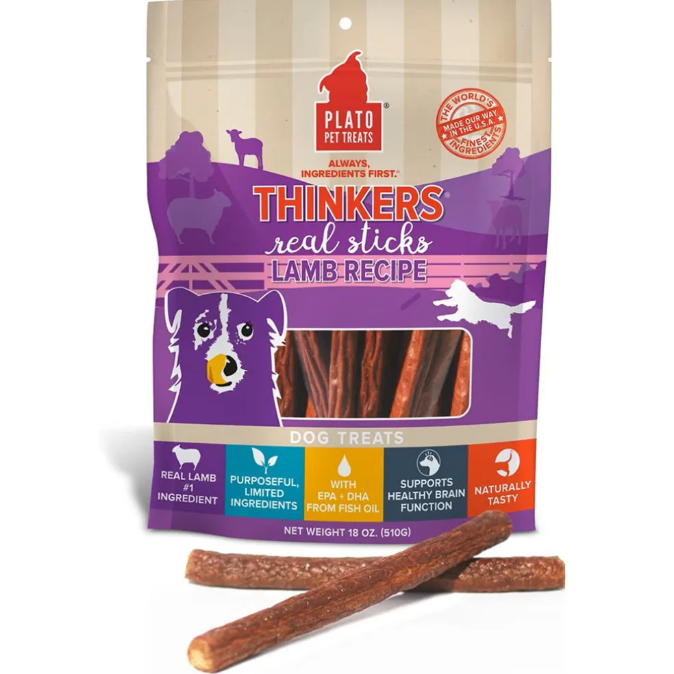 Plato Thinkes Real Lamb Recipe Sticks Dog Treats